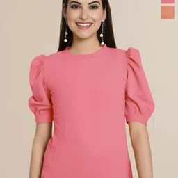 Mast & Harbour Pack Of 2 Puff Sleeve Top-image-0