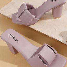 CORSICA Pink Square Toe Synthetic Block Heels-picture-7