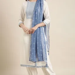 HETVI CREATION Floral Embroidered Straight Kurta With Salwar And Dupatta-17