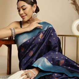 Anouk Rustic Woven Design Zari Kanjeevaram Saree image 2
