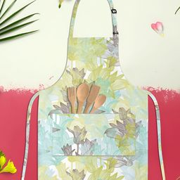 ArtzFolio Kids White & Green Printed Cotton Aprons-19