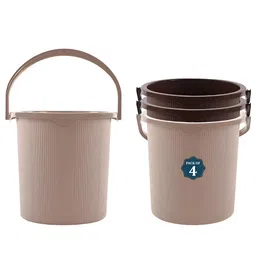 Aura Brown & Beige 4 Pieces Textured Bath Bucket 25L-image-15