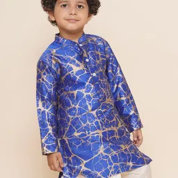 Sethukrishna Boys Mandarin Collar Abstract Printed Kurta image 3