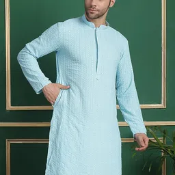 Anouk Geometric Embroidered Thread Work Kurta image 3