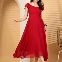 T TRYON ULTIMATE Georgette Fit & Flare Maxi Dress-image-72