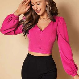 Stylecast X Slyck Puff Sleeve Crop Top-image-27