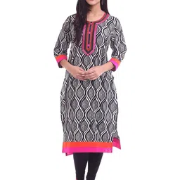 Inara Robes Women Embroidered Pink & Black Printed Kurta-picture-39