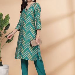 Nayam By Lakshita Printed Straight Sequinned Kurta with Trousers-29