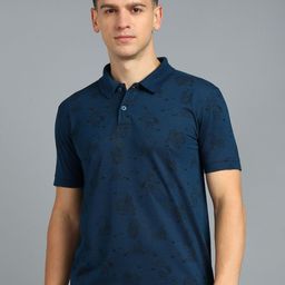 XFOX Men Printed Polo Collar Pockets T-shirt-image-4