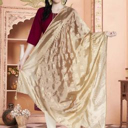 Moda Rapido Floral Printed Foil Print Silk Dupatta With Gotta Patti-picture-37