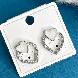 MADDY SPACE Pack Of 2 Heart Shaped Studs Earrings-image-18
