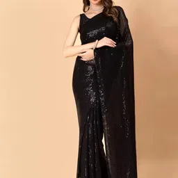 GAVUBAA Black Pure Georgette Sarees-picture-26