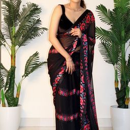 Sanwariya Silk Floral Pure Georgette Bagh Saree-picture-56