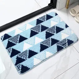 HOKIPO Blue & White Patterned Microfibre 1800 GSM Bath Rugs-image-58