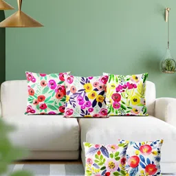 ArtzFolio Multicoloured Set of 5 Velvet Square Cushion Covers-image-67