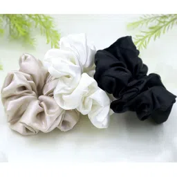 KLIYARA Women Set of 3 Satin Scrunchies-picture-14