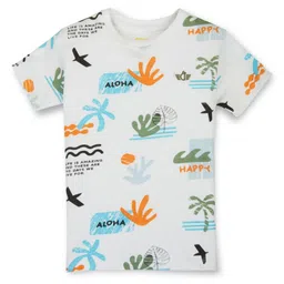 Gini and Jony Boys Conversational Printed Round Neck Cotton T-shirt-94