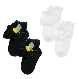 The Little Lookers Kids Pack Of 2 Patterned Cotton Ankle-Length Socks-picture-30