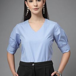 Style Quotient Women Striped Puff Sleeve Top-picture-14