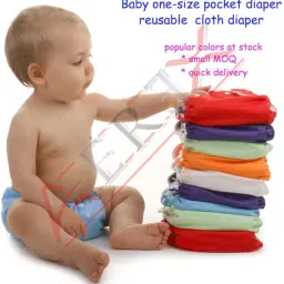 aerex Reusable Baby Cotton Cloth Diapers For 1 Month to 1 Year with Insert Pads image 3