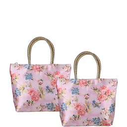 Kuber Industries Floral Printed Swagger Shoulder Bag with Cut Work-25
