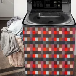 The Furnishing Tree Washing Machine Cover Lattice Pattern Red Compatible for Whirlpool 7.2 Kg Fully image 4