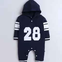 BUMZEE Infant Boys Printed Cotton Hooded Romper-image-25