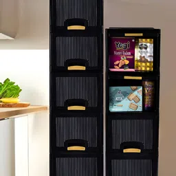 RUBOXA Black Set of 6 Regular Drawer Organiser Organisers-19