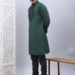 Jompers Men Ethnic Motifs Embroidered Regular Sequinned Kurta with Pyjamas image 5