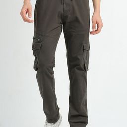 THE BEETEL HOUSE Men Relaxed Zipper Utility Cargos Trousers-picture-30