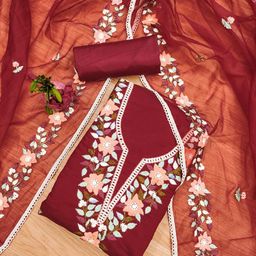 Rangtulika Ethnics Embroidered Unstitched Dress Material-picture-21