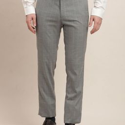 Turtle Men Checked Tailored Skinny Fit Formal Trouser-image-5