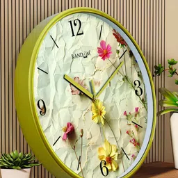 RANDOM White & Green Printed Analogue Contemporary Wall Clock-picture-25