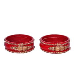 jtraditional Set Of 6 Glass Chuda Bangles-image-97