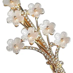 Blubby Flower Design Pearls Hair Pin-42