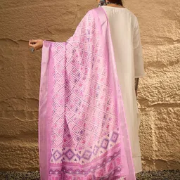 InWeave V-Neck A-Line Kurta with Palazzos & Dupatta image 5