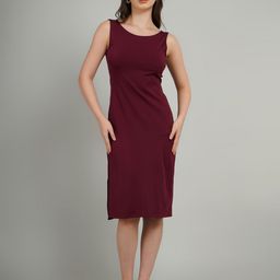 Gora Glama Women Slits Details Sheath Knee Length Dress-image-97