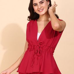 Fashfun Crepe Peplum Top-image-50