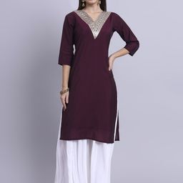 BANJANAN Women Ethnic Motifs Embroidered Sequinned Kurta-image-75