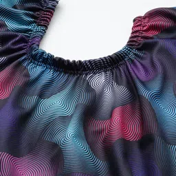Aarika Abstract Printed Plus Size Round Neck Swim Suit With Goggle image 2