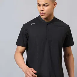 DIDA Men Dri-FIT Solid Henley Neck T-shirt-image-32