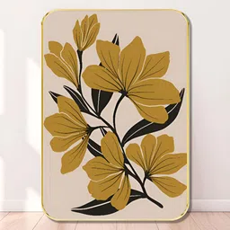 SAF White & Gold-Toned Floral Wooden Wall Art-0
