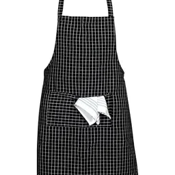 Crazyweaves Black & White Checked Cotton Apron-46