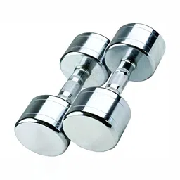 HackerX Set Of 2 Chrome Finish Steel Dumbbells 4 kg Each-9