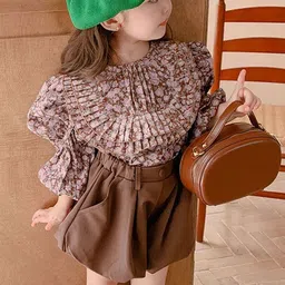 TrendyKid Girls Printed Round Neck Three-Quarter Sleeves Top with Skirt-image-59