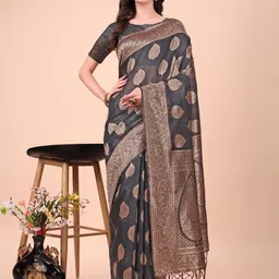 DIVASTRI Women Ethnic Motifs Printed Zari Designer Saree-picture-8