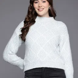 The Roadster Lifestyle Co Geometric Woollen Pullover-image-83