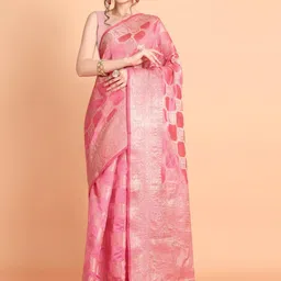 Areca Designer Ethnic Motifs Zari Organza Banarasi Saree-image-38