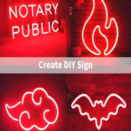 KAVYARA Red Rope Shape Neon String Lights image 5