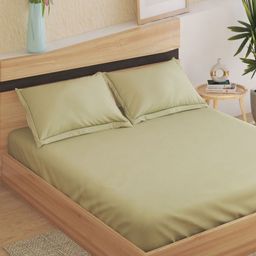 Home Centre Campbell Satin 210 TC King Fitted King Bedsheet with 2 Pillow Covers-image-19